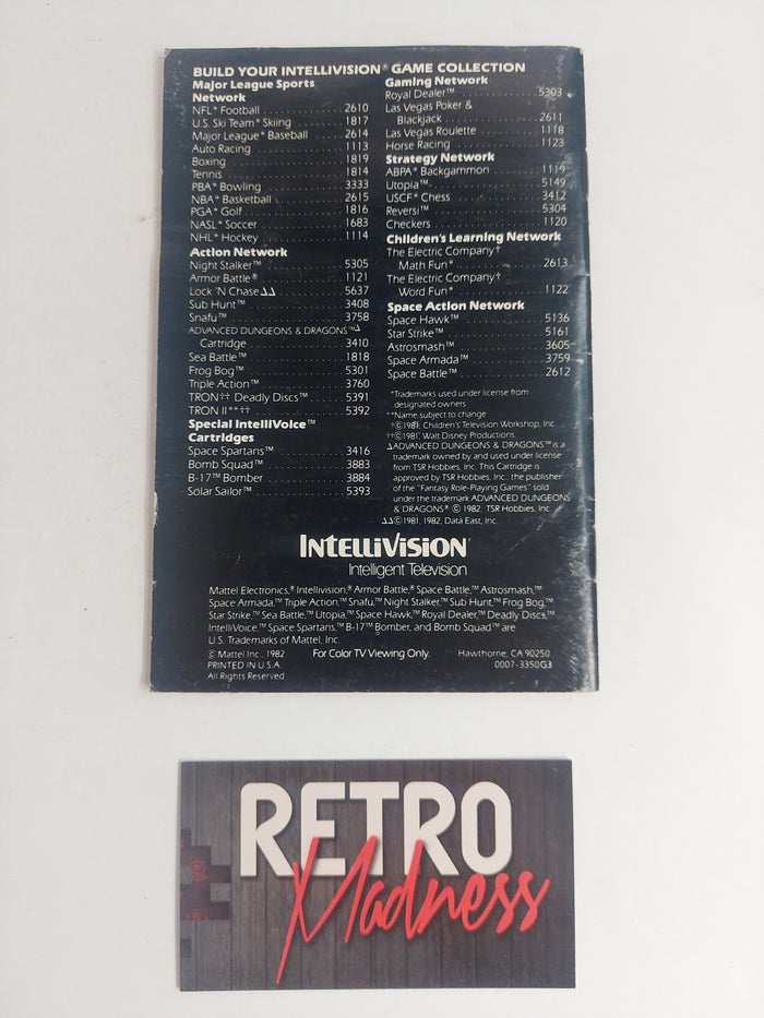 Mattel Electronics Intellivision 1982 Catalog