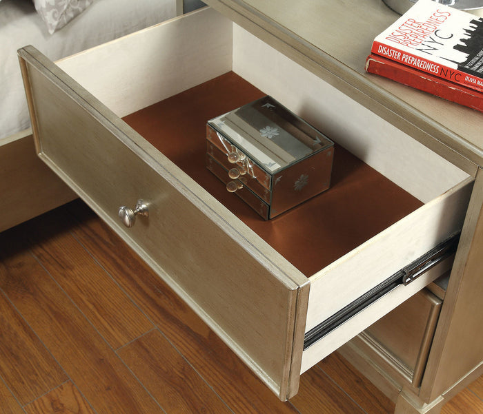 Melange Silver Gray Nightstand