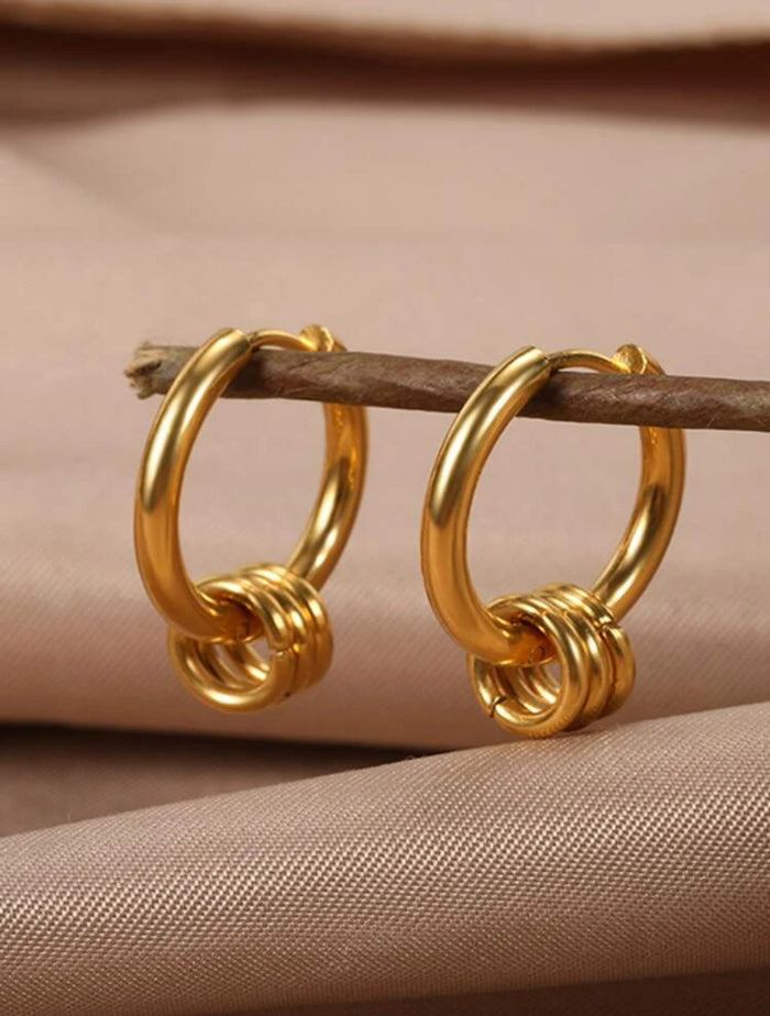 MINI RING CHARM HOOPS