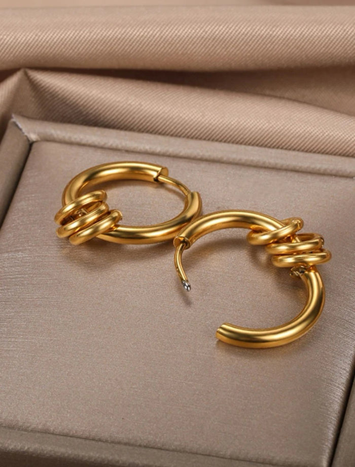 MINI RING CHARM HOOPS