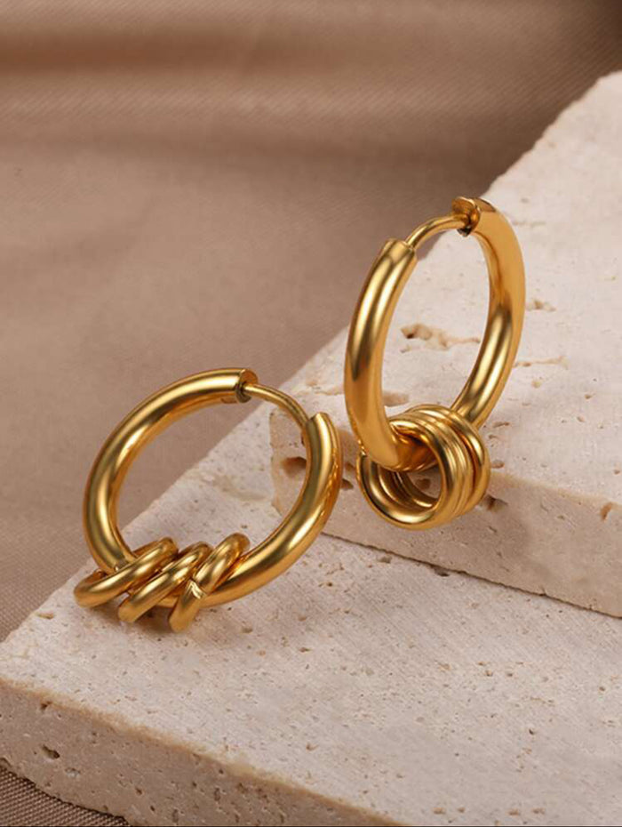 MINI RING CHARM HOOPS