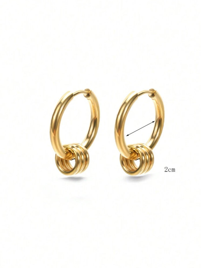 MINI RING CHARM HOOPS