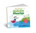 Square board book with green Irish title, child in a red sailboat on blue water, and a red sound book icon.