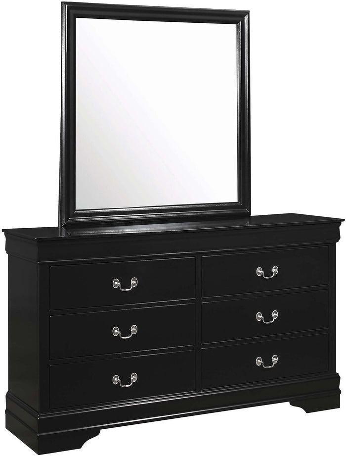 NIMES Black 57" x 71" Height Dresser & Mirror