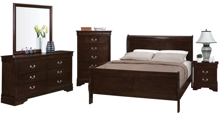 NIMES Dark Brown 47" Height Sleigh Bed