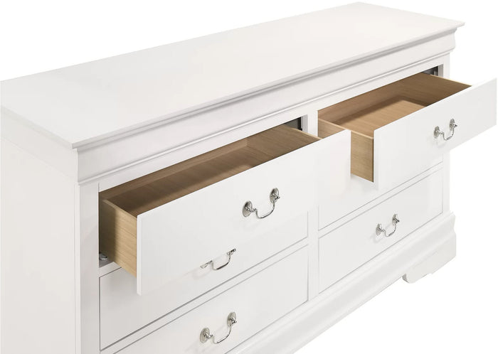 NIMES White 57" x 71" Height Dresser & Mirror