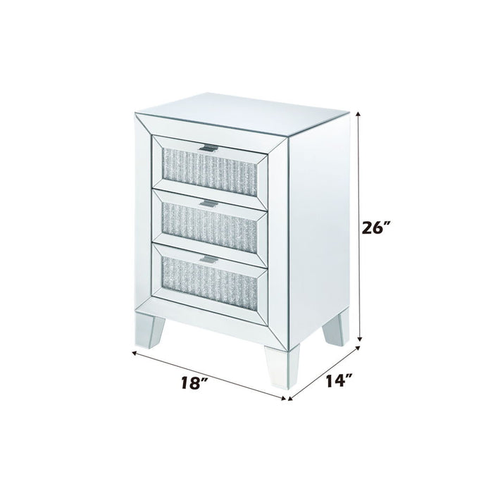 Noralie - 26" Accent Table - Mirrored & Faux Diamonds