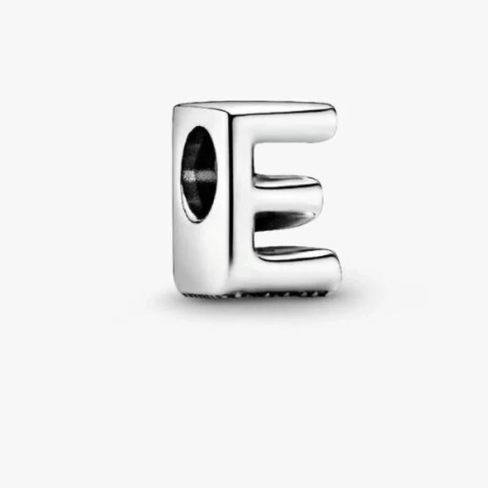 This Pandora Letter Charm - “E” adds a personal touch to your jewelry collection.