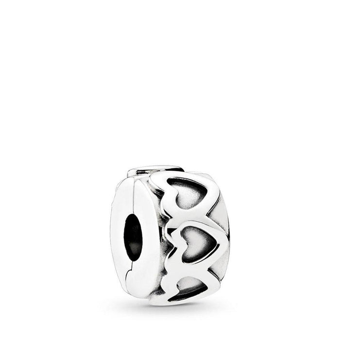 "PANDORA : MOMENTS Row of Hearts Clip - Pandora clip - gifts for her - divider charm - clip charm"