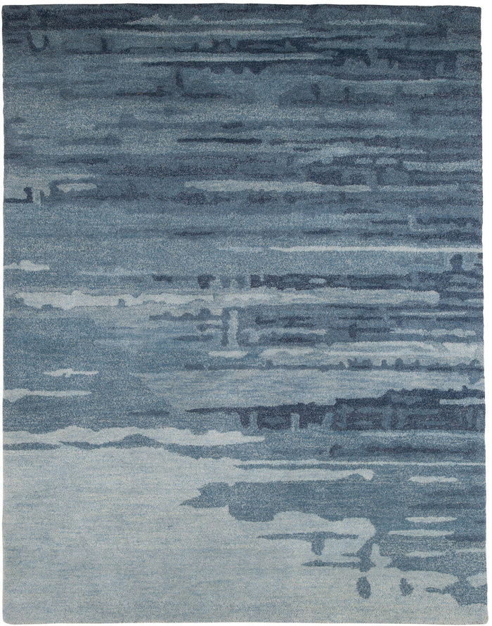 Patterned Blue 5' x 7' Rug