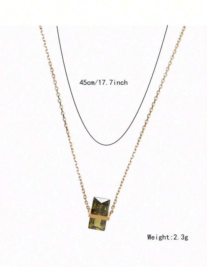 PETITE GREEN STONE NECKLACE