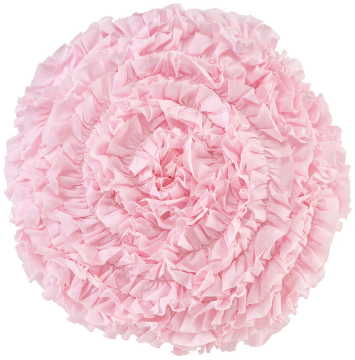 Pink Ruffle Throw Pillow