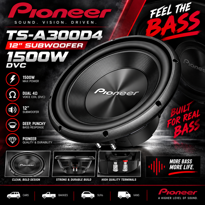 Pioneer TS-A300D4 12 1500W DVC Subwoofer