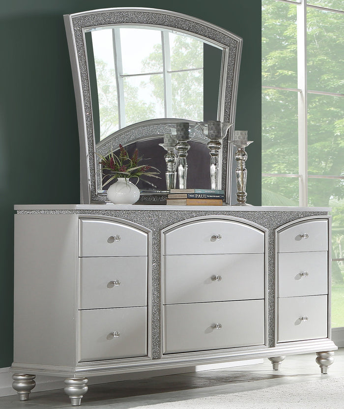 Precious Platinum Rhinestones Dresser & Mirror