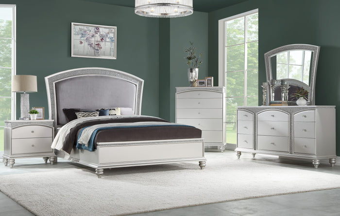 Precious Platinum Rhinestones Dresser & Mirror