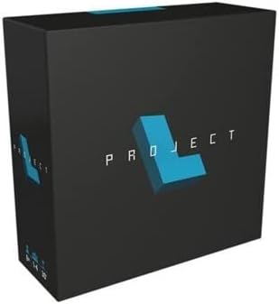Square black game box with a large 3D cyan L-shaped block and white minimalist PROJECT text across the front.