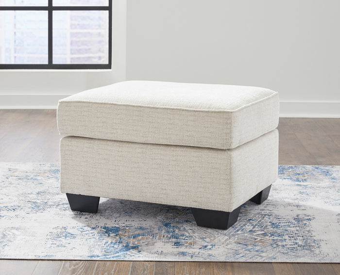 QEZNA Off-White 30" x 24" Ottoman