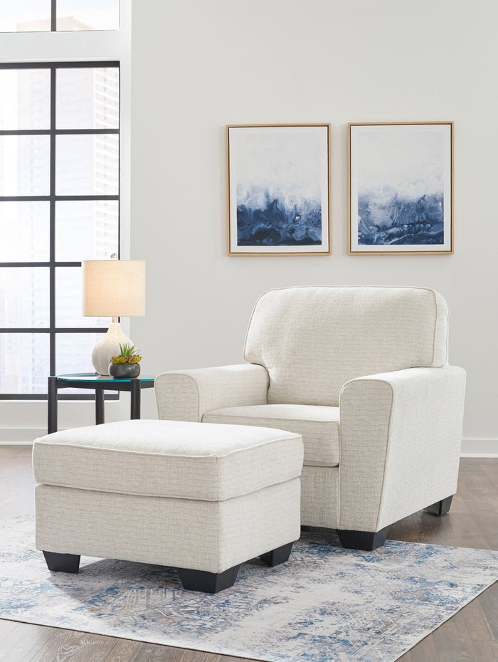 QEZNA Off-White 30" x 24" Ottoman