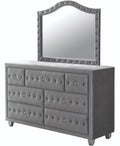 QUINTON Silver 61" Wide Dresser & Mirror with Jewelry Storage