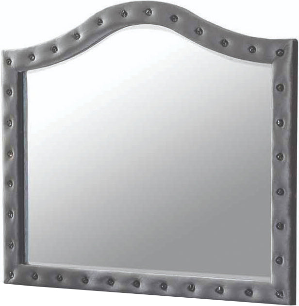 QUINTON Silver 61" Wide Dresser & Mirror with Jewelry Storage