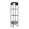 Raziela - TV Stand Side Pier - Concrete Gray & Black