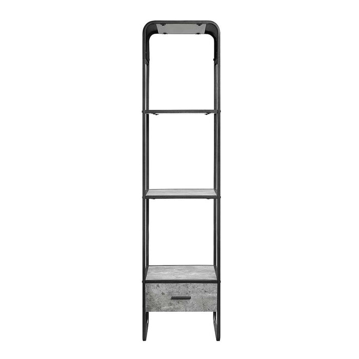 Raziela - TV Stand Side Pier - Concrete Gray & Black