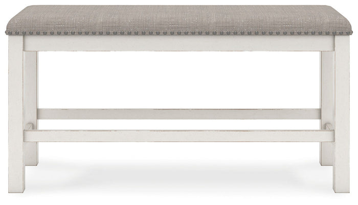 Robbinsdale - Dbl Counter Height Upholstered Dining Bench - Antique White