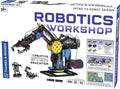 Robotics Workshop box showing a large yellow and black robotic arm, smaller robots, and colorful building pieces.