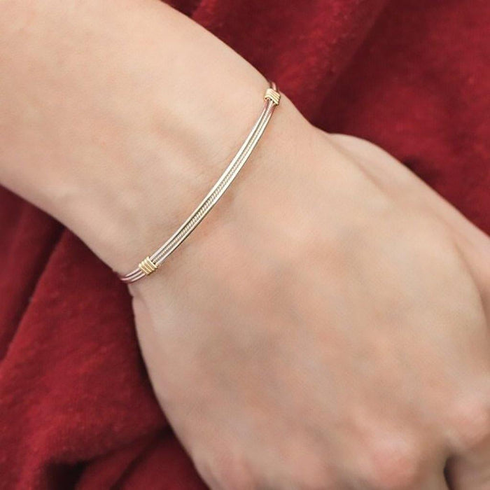 "Ronaldo Jewelry : Be Kind Bracelet - Made with 14K Gold and Argentium Silver -"