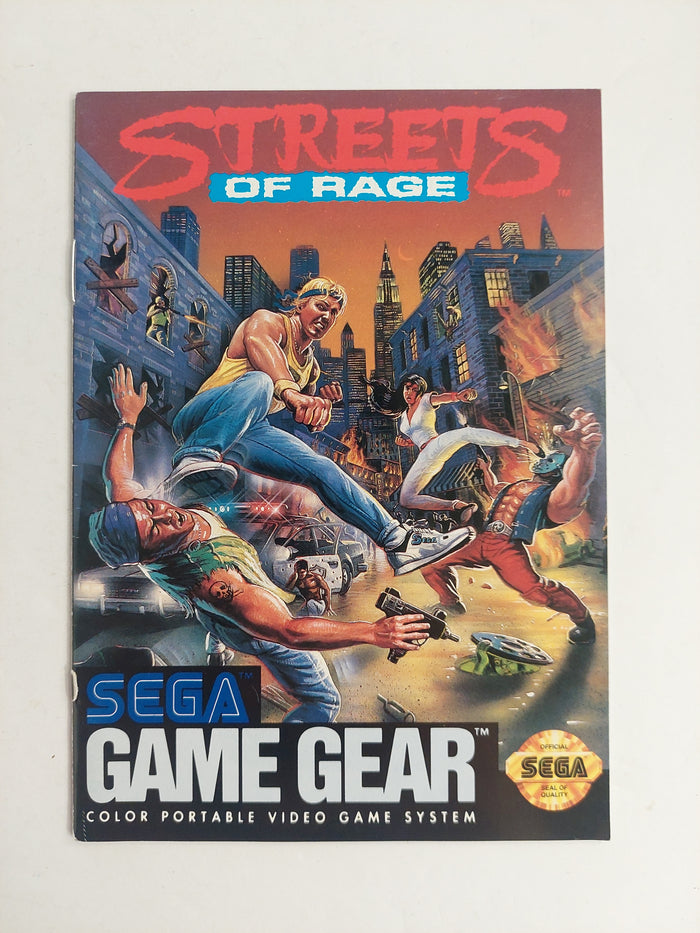 Sega Game Gear Streets of Rage Manual ONLY