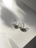 SILVER RING CHARM HOOPS