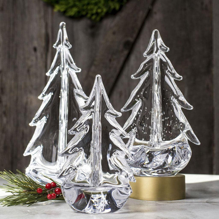 "Simon Pearce : Glass Vermont Evergreen Trees -"