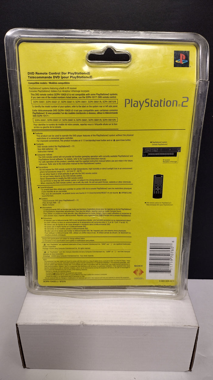 Sony PlayStation 2 (PS2) DVD Remote Control – Official OEM (No Dongle)