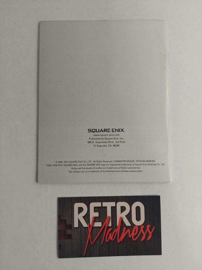 Sony PlayStation 3 PS3 Final Fantasy XIII Manual Instruction Booklet
