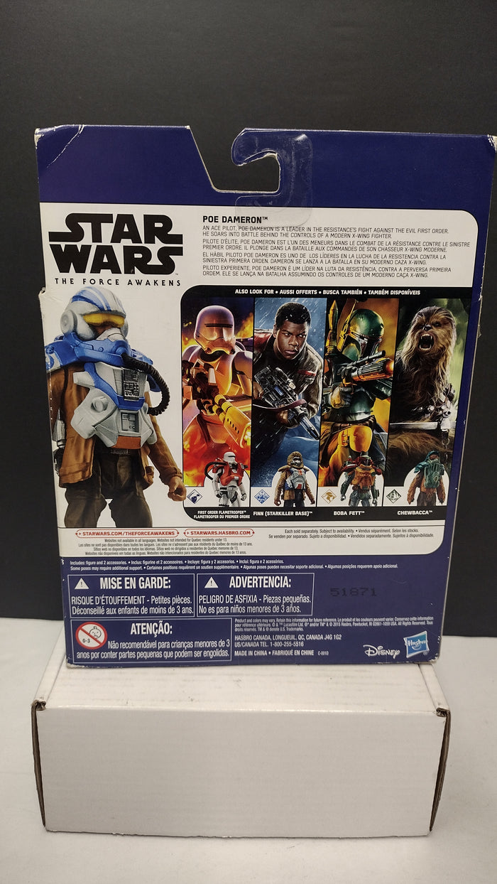 Star Wars: The Force Awakens – Poe Dameron (Desert Mission) 3.75-Inch Action Figure with Snap-On Armor • Hasbro 2015 Sealed in Box