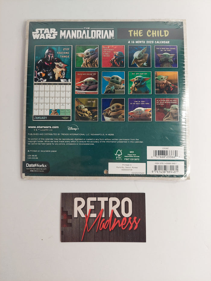 Star Wars The Mandalorian The Child Grogu 2023 Calendar