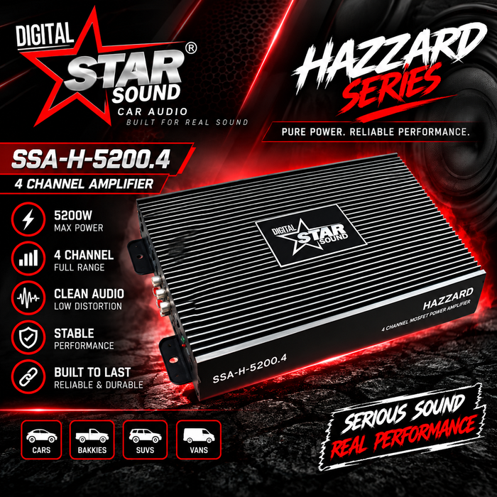 Starsound Hazard Series 5200 4-Channel Amplifier