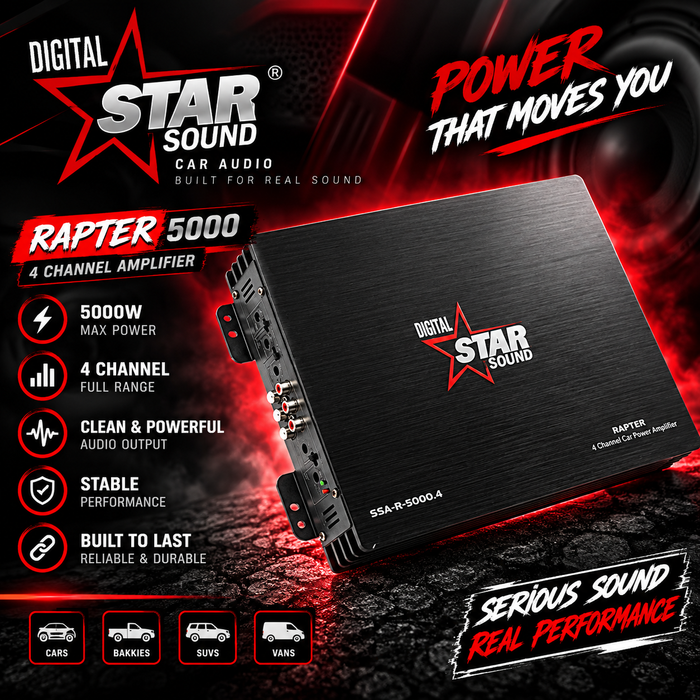 Starsound Rapter 5000 4-Channel Amplifier