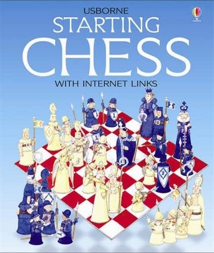 Book cover with cartoon royalty and knights on a red and white checkered board against a light blue background.