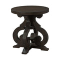 Stone - End Table With PU Base - Dark Walnut