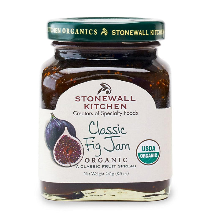 Organic Classic Fig Jam in a glass jar with a USDA Organic label, made with organic figs and ideal for spreading on toast, pairing with cheese, or enhancing recipes.
