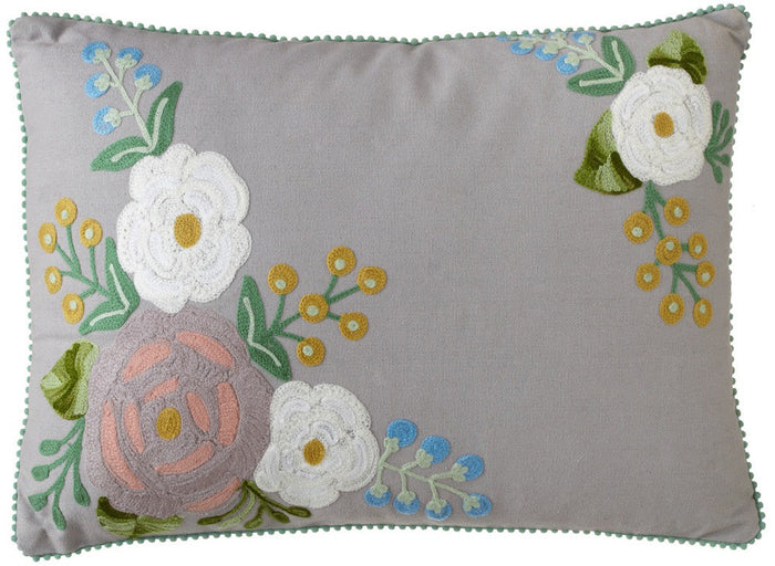 Suzanne Embroidered 20" x 14" Pillow