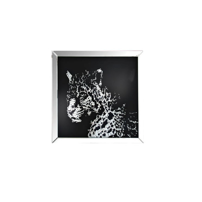 Talisha - Wall Art - Mirrored & Faux Crystal Leopard