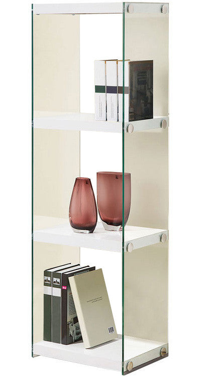 Tammy 3 Shelves White Bookcase