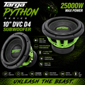 Targa 10" Python Series DVC D4 Subwoofer (25000W)
