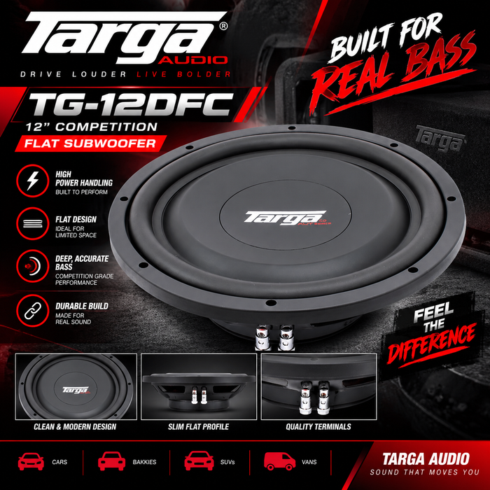 Targa TG-12DFC 12 Competition Flat Subwoofer