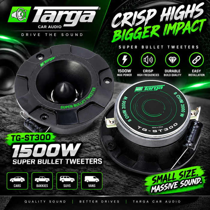 Targa TG-ST300 1500W Super Bullet Tweeters