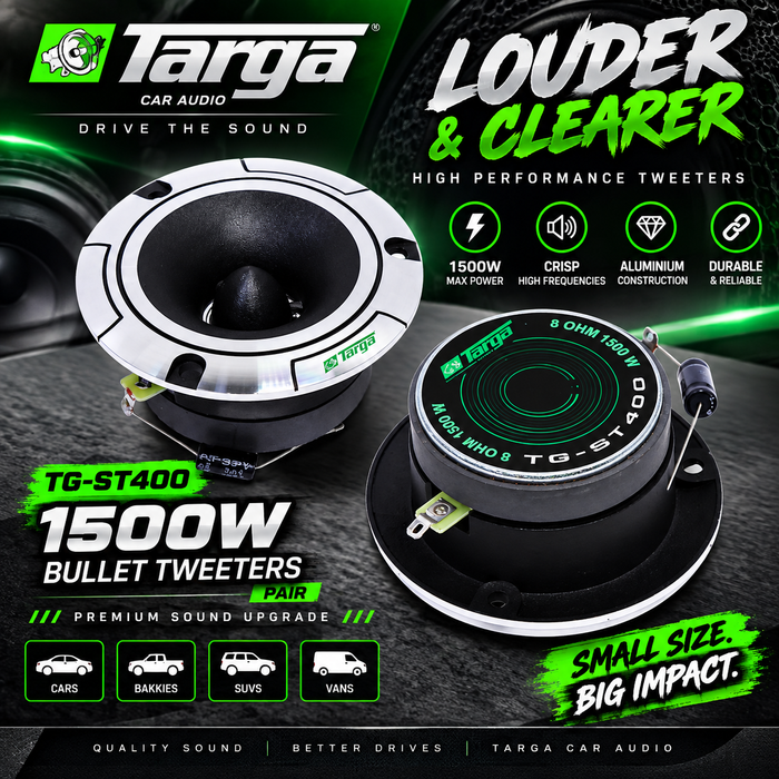 Targa TG-ST400 1500W Bullet Tweeters Pair