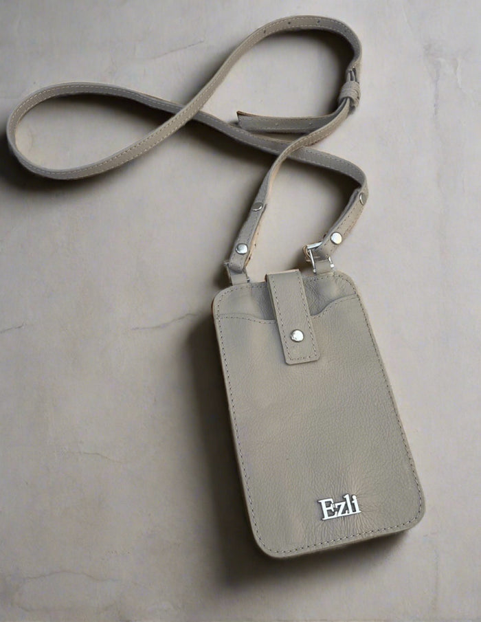 Taupe cellphone sling