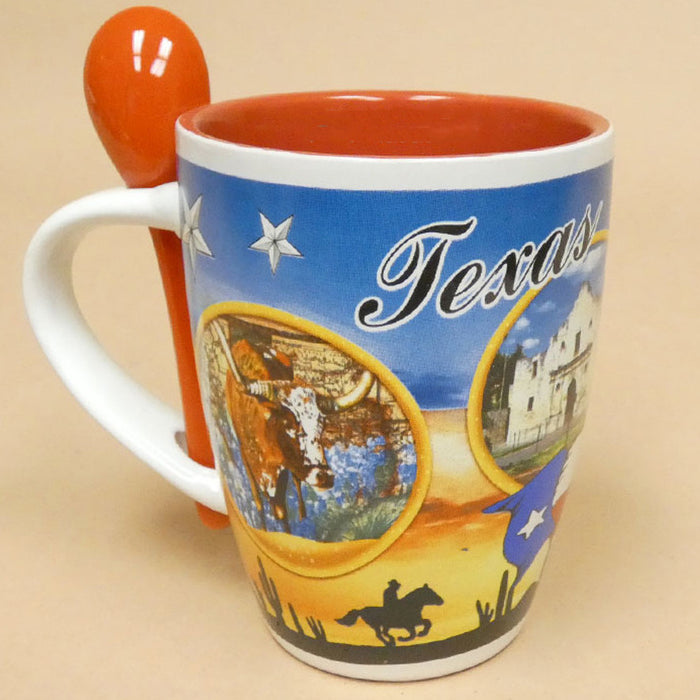 TEXAS State Mug with Spoon, 13 oz.